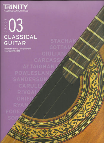 trinity classical guitar grade 3 book front