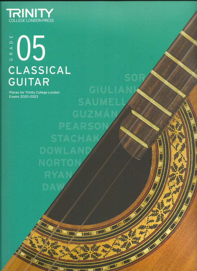 trinity classical guitar grade 5 book front